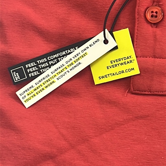 NEW Swet Tailor XXL All in Polo Red Collared Short Sleeve Cotton Golf Athleisure - Picture 3 of 8